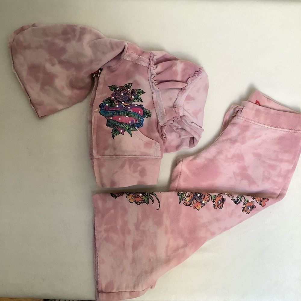 FLOWERS BY ZOE TRACK SUIT PINK SIZE 3 JOGGER